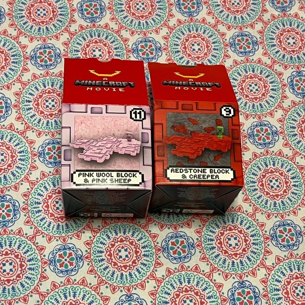 ✨$3 ✨McDonald’s Minecraft Movie Pink and Redstone Blocks unopened